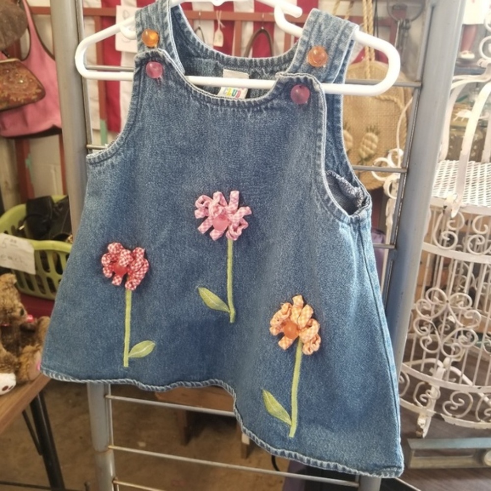 2/$20 Class Club 18 Month Denim Dress with Flowers